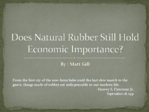 Economic importance of rubber