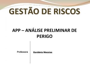 Análise preliminar de perigo