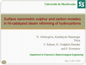 Universit de Sherbrooke Surface nanometric sulphur and carbon