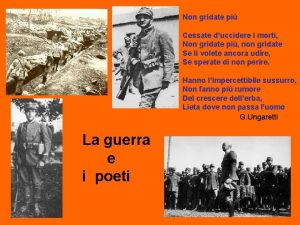 Non gridate pi Cessate duccidere i morti Non