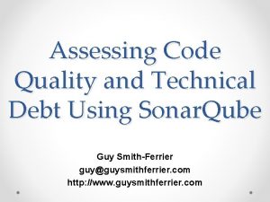 Technical debt sonar