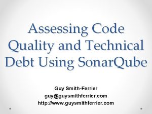 Sonar technical debt