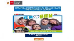 ESTRATEGIA SANITARIA NACIONAL DE SALUD OCULAR Y PREVENCIN