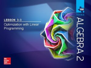 3-3 optimization with linear programming