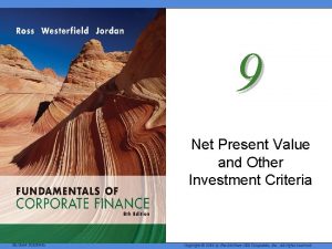 9 Net Present Value and Other Investment Criteria