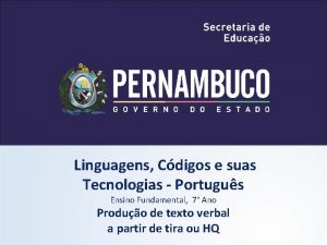 Linguagens Cdigos e suas Tecnologias Portugus Ensino Fundamental