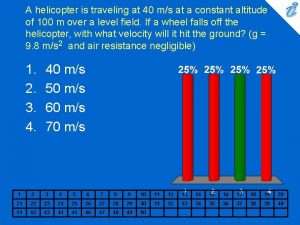 A helicopter is traveling at 40m /s