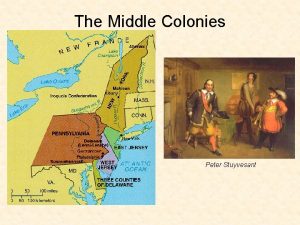 The Middle Colonies Peter Stuyvesant Alexander Hamilton noted