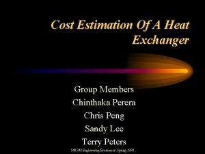 Shell and tube heat exchanger cost estimation