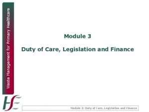 Waste Management for Primary Healthcare Module 3 Duty