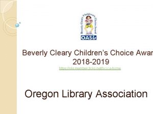 Beverly Cleary Childrens Choice Awar 2018 2019 https