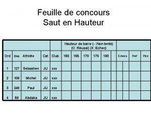 Feuille concours