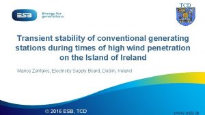 TCD Transient stability of conventional generating stations during