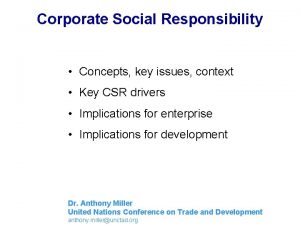 Corporate Social Responsibility Concepts key issues context Key