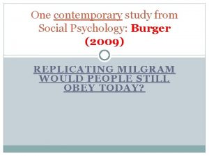 Burger 2009 study