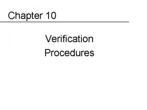 Haccp verification