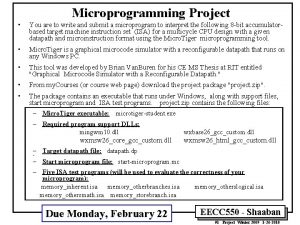 Microprogramming Project You are to write and submit