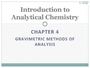 Introduction to analytical chemistry ppt