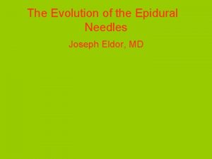 Crawford epidural needle