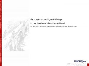 die russischsprachigen Mitbrger in der Bundesrepublik Deutschland die