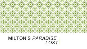 Paradise lost first 26 lines