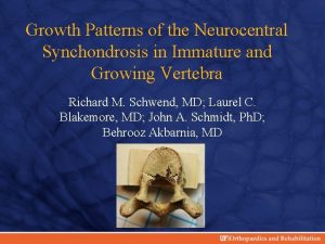 Growth Patterns of the Neurocentral Synchondrosis in Immature