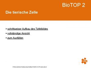 Bio TOP 2 Die tierische Zelle schrittweiser Aufbau