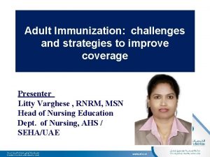 Adult Immunization challenges and strategies to improve coverage