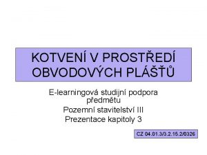 KOTVEN V PROSTED OBVODOVCH PL Elearningov studijn podpora