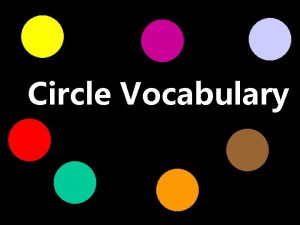 Vocabulary circle