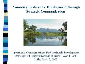 Strategic communication for sustainable development
