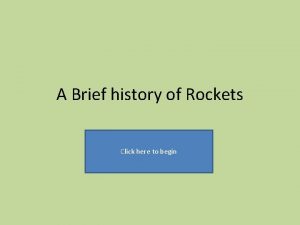 Brief history of rockets