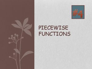 Piecewise problem solving