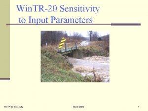 Win TR20 Sensitivity to Input Parameters Win TR20