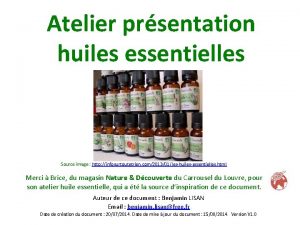 Atelier prsentation huiles essentielles Source image http infosurtoutetrien