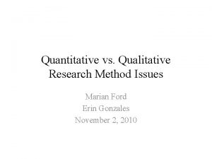 Introduction in quantitative research