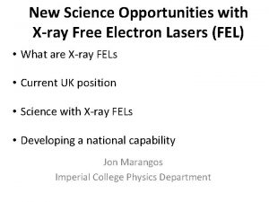 New Science Opportunities with Xray Free Electron Lasers