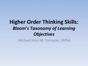 Low order thinking skills