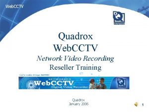 Web CCTV Quadrox Web CCTV Network Video Recording