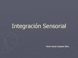 Integracin Sensorial Mara Gracia Carpena Nio Qu es