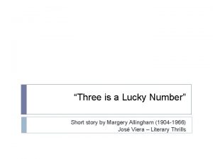 Three is the lucky number wow