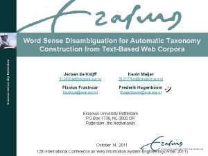 Word Sense Disambiguation for Automatic Taxonomy Construction from