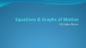 Equations of motion higher physics