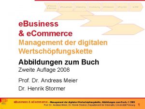 e Business e Commerce Management der digitalen Wertschpfungskette