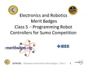 Electronics and Robotics Merit Badges Class 5 Programming
