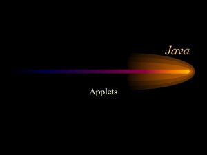 Applet structure in java