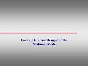 Logical database design example