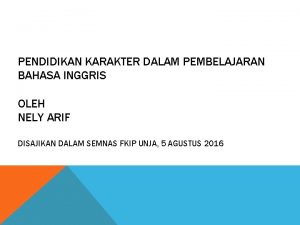 Bahasa inggris pendidikan karakter