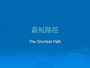 The Shortest Path Procedure SHORTESTPATH v COST DIST