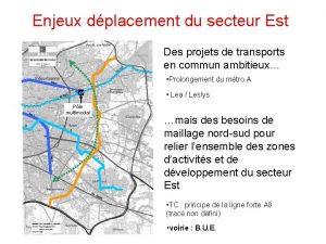 Enjeux dplacement du secteur Est Des projets de